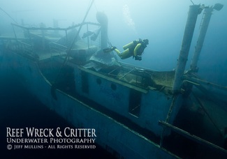 Deck of the new wreck in Tulamben, Bali - Photo Copyright Jeff Mullins 201